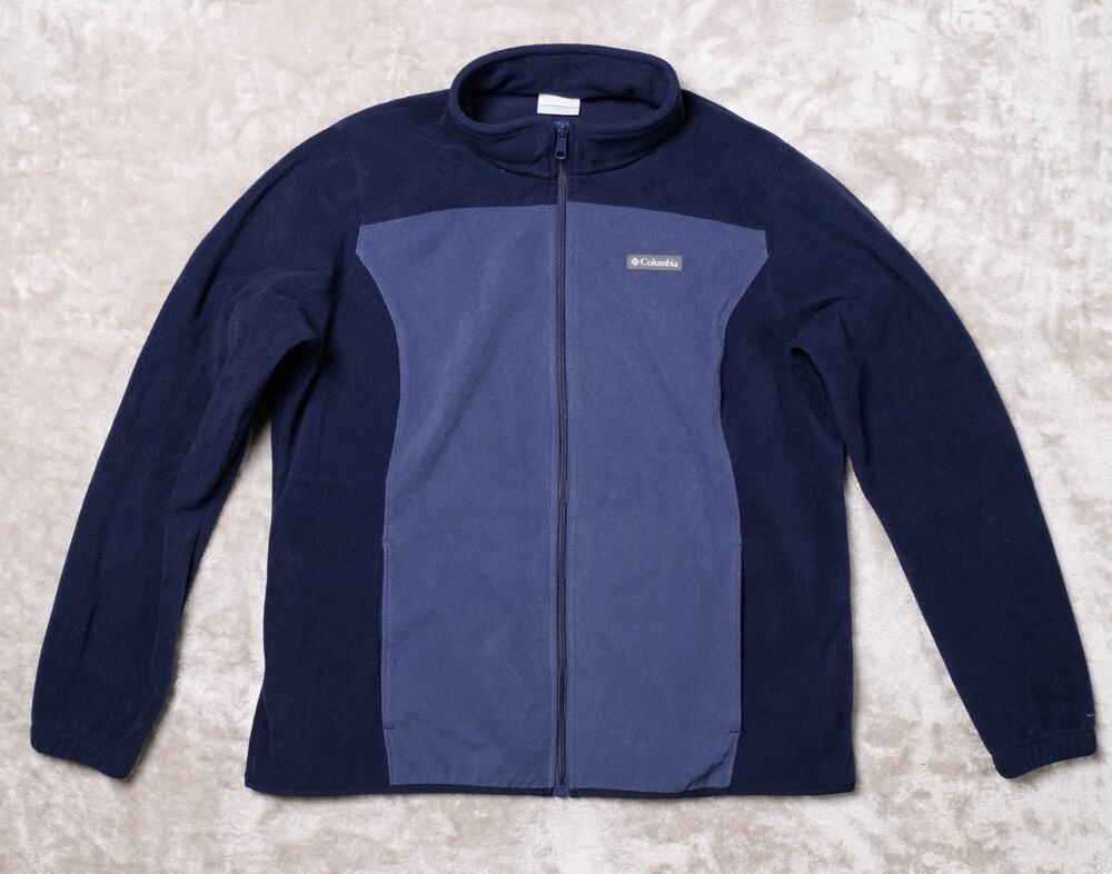 Columbia Overlook Trail Full Zip Blue Navy Fleece Jacket Omni Heat Mens Size XL